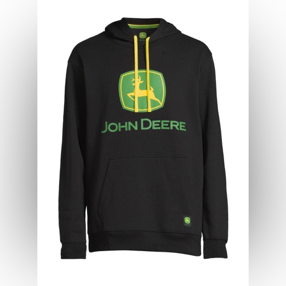 John Deere Men's Hooded Sweatshirt | Official Logo Pullover Hoodie For Farm & Casual Wear - View #2